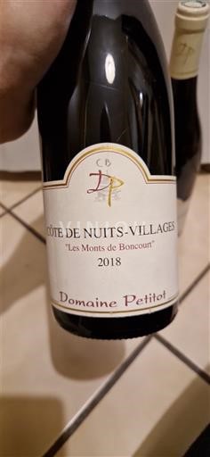 Borgoña Côte de Nuits Villages Domaine Petitot Les Monts de Boncourt 2018
