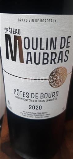 Burdeos Côtes-de-bourg Château Moulin de Aubras 2020