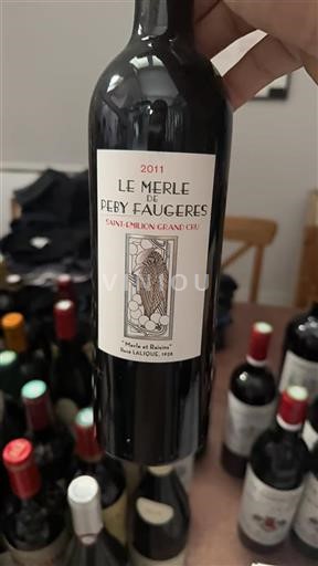 Burdeos Saint-Émilion Grand Cru Péby Faugères Le Merle 2011