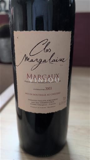 Bordeaux Margaux Clos Margalaine 2003