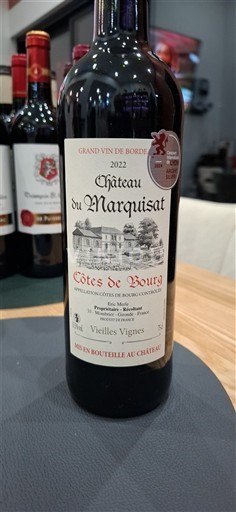 Bordeaux Côtes-de-bourg Château Marquisat Vieilles Vignes 2022