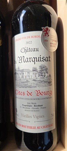 Bordeaux Côtes-de-bourg Château Marquisat Vieilles Vignes 2022