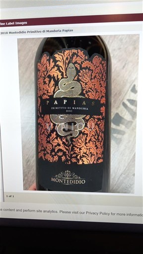 Puglia Primitivo di Manduria Montedidio Papias 2018