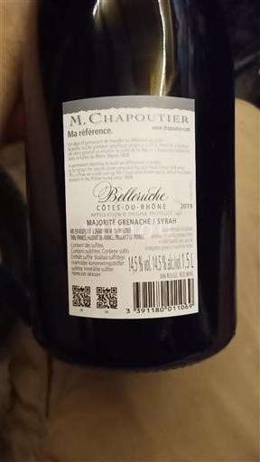Rhône-dalen Côtes-du-Rhône M. Chapoutier Belleruche 2019