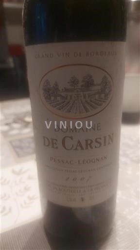Bordeaux Pessac-Léognan Domaine Carsin 2007