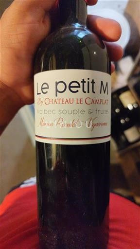 Vin Rouge sec Le petit M Château Le Camplat 2021 France Bordeaux AOC