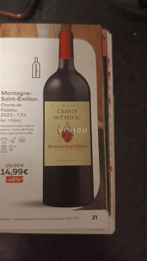 Bordéus Montagne-saint-émilion Chants de Faizeau 2023