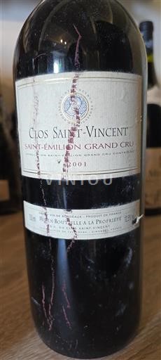 Bordeaux Saint-Émilion Grand Cru Grand Cru Clos Saint-Vincent 2001