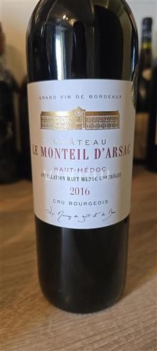 Bordeaux Haut-Médoc Cru Bourgeois Château Le Monteil Arsac 2016
