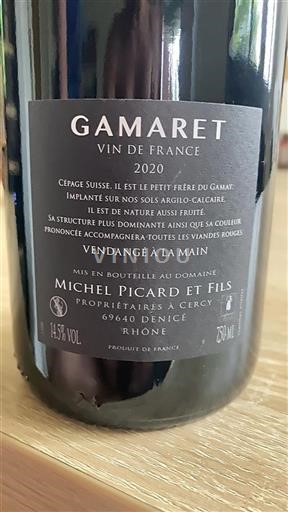 Valle del Ródano No especificado Michel Picard et Fils Gamaret 2020