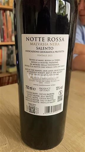 Apulie Susumaniello Salento Notte Rossa Malvasia Nera 2023
