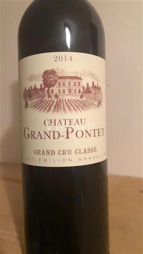 Vin Rouge sec Château Grand-Pontet 2014 France Bordeaux Saint-Émilion AOC Grand Cru Classé