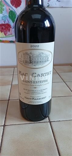 Burdeos Saint-Estèphe Mac Carthy 2022