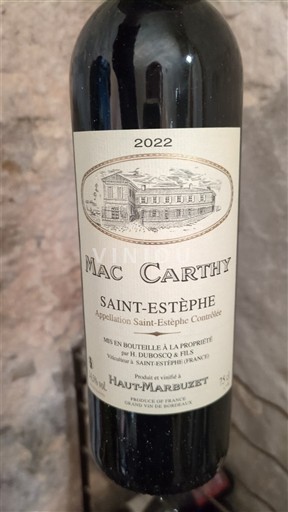 Burdeos Saint-Estèphe Mac Carthy 2022