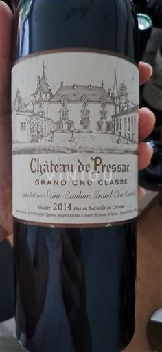 Bordeaux Saint-Émilion Grand Cru Grand Cru Château Pressac 2014