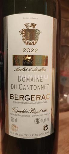 Vin Rouge sec Cuvée 2M Domaine Cantonnet 2022 France Sud-Ouest Bergerac AOC