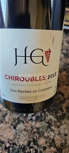 Beaujolais Chiroubles Des Roches au Colombier 2018