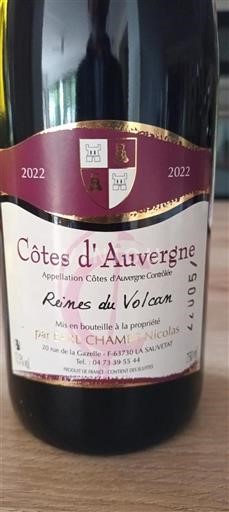 Vallée de la Loire Côtes-d'Auvergne EARL Champbe Nicolas Reines du Volcan 2022