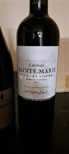 Bordeaux Bordeaux Supérieur Château Sainte-Marie Vieilles Vignes 2019