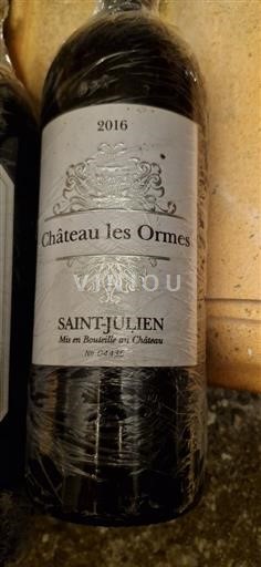 Bordeaux Saint-Julien Grand Cru Château Les Ormes 2016
