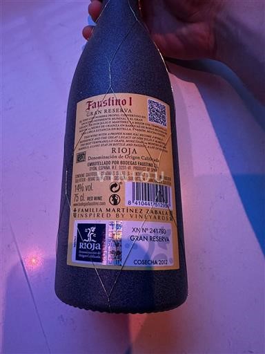 La Rioja Rioja Faustino Gran Reserva 2012