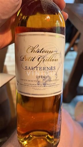 Bordeaux Sauternes Château Petit Grillon 2010