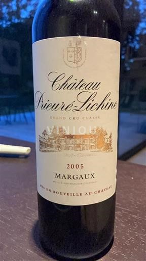 Vin Rouge sec Château Prieuré Lichine 2005 France Bordeaux Margaux AOC Grand Cru