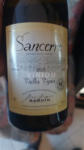 Thung lũng sông Loire Sancerre. Jean-Jacques Bardin Vieilles Vignes 2023