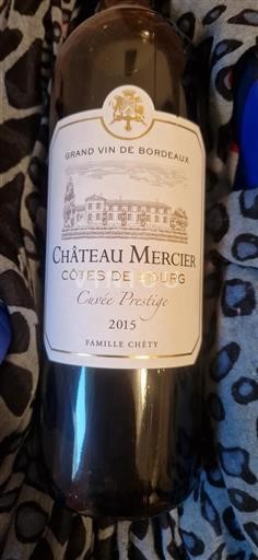 Bordeaux Côtes-de-bourg Château Mercier Prestige 2015