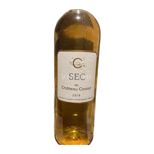 Bordeaux Barsac classique Château CLOSIOT C DE SEC 2018