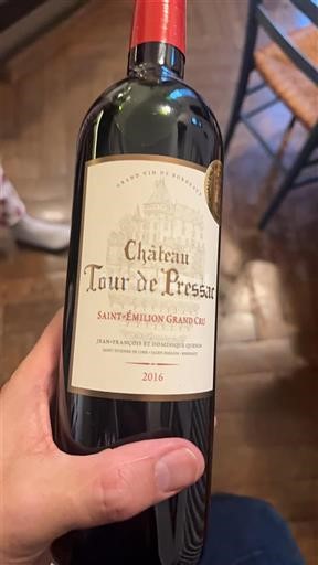 Bordeaux Saint-Émilion Grand Cru Grand Cru Château Tour de Pressac 2016