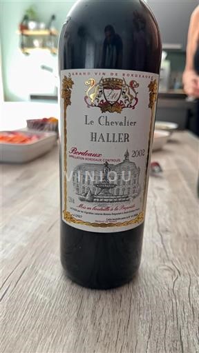 Vin Rouge sec Le Chevalier Haller 2002 France Bordeaux AOC