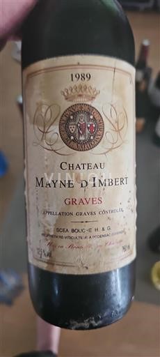 Bordeaux Graves Château Mayne Imbert 1989