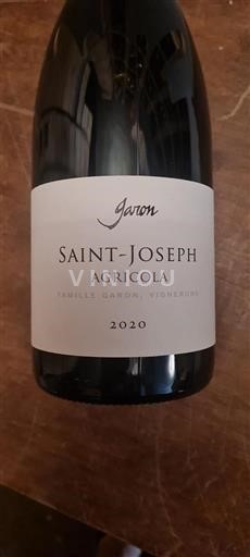Vin Rouge sec Agricola Famille Garon 2020 France Vallée du Rhône Saint-Joseph AOC