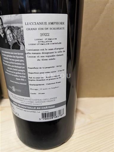 Bordeaux Lussac-saint-émilion Luccianus Amphore 2022