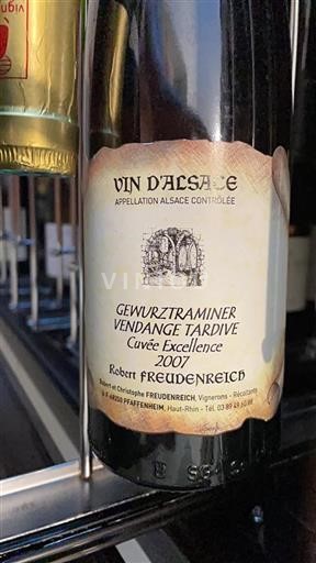 Alsace Vendanges Tardives Robert Freudenreich Excellence 2007