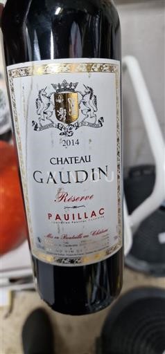 Bordeaux Pauillac Château Gaudin Réserve 2014