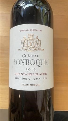 Bordeaux Saint-Émilion Grand Cru Grand Cru Classé Château Fonroque 2018