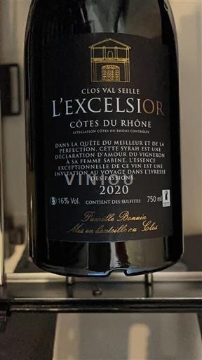 Thung lũng Rhône Côtes-du-rhône Clos Val Seille L'Excelsior 2020