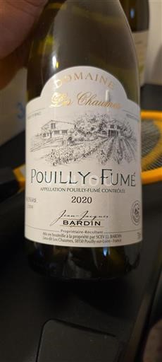 Vin Blanc sec Les Chênes Les Chaumes 2020 France Vallée de la Loire Pouilly-fumé AOC