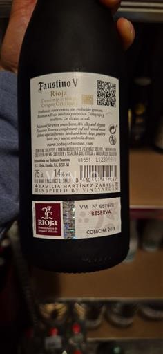 La Rioja rioja Faustino Faustino V Reserva 2018