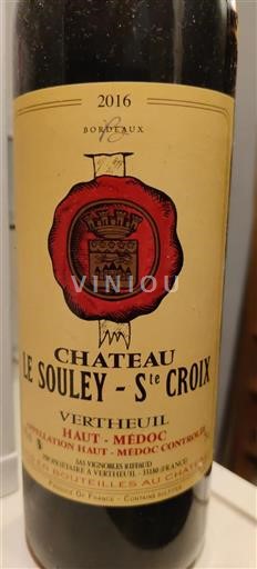 Bordeaux Haut-Médoc Château Le Souley Sainte Croix 2016