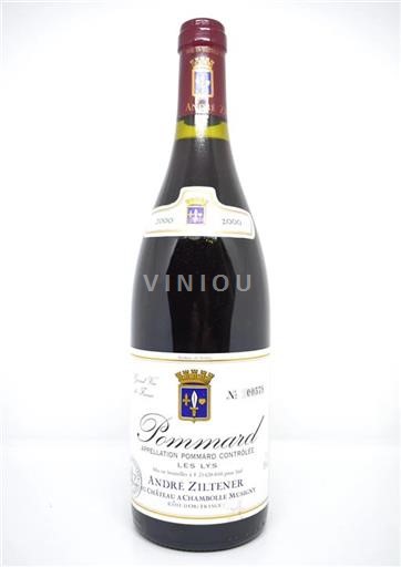 Vin Rouge sec Les Lys André Ziltener 2000 France Bourgogne Pommard AOC