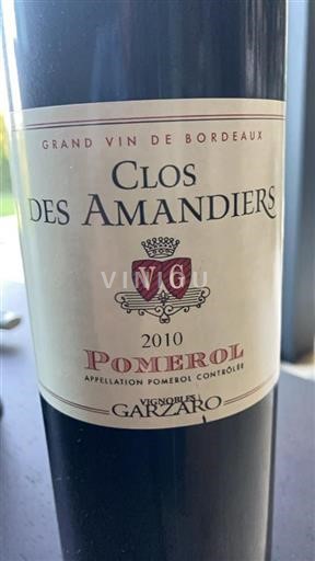 Bordéus Pomerol Clos des Amandiers 2010