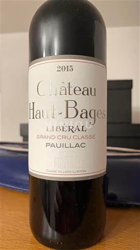 Bordeaux Pauillac Grand Cru Classé Château Haut-Bages Libéral 2015
