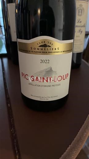 Languedoque Pic-saint-loup Club des Sommeliers 2022