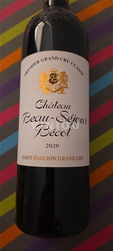 Bordeaux Saint-Émilion Grand Cru Château Beau-Séjour Bécot 2020
