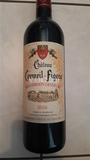 Burdeos Saint-Émilion Gran Cru Grand Cru Château Cormeil-Figeac 2016