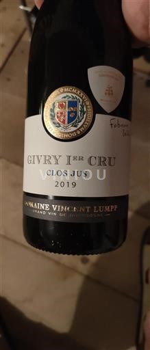 Burgundy Givry Premier Cru Domaine Vincent Lumpp Clos Jus 2019