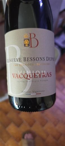 Thung lũng Rhône Vacqueyras Bessons Dupré Réserve Bessons Dupré Không niên vụ